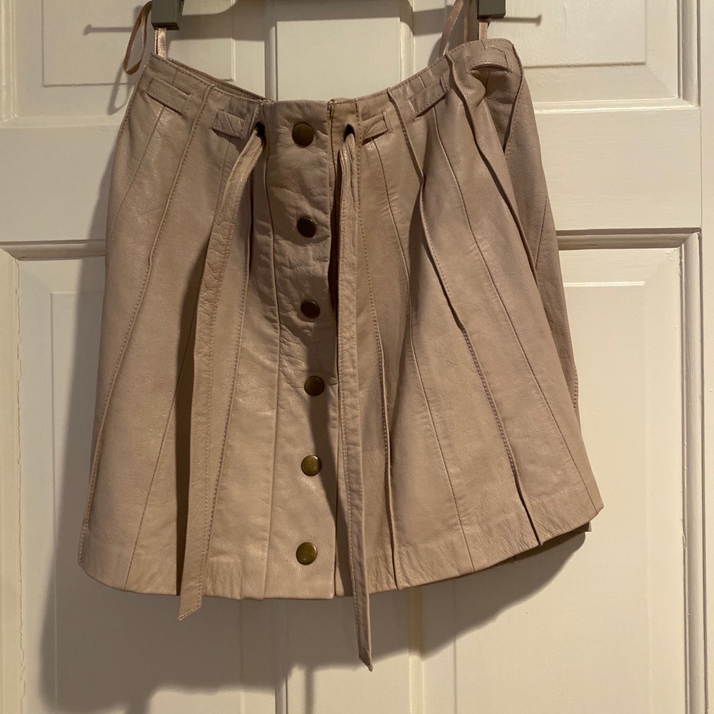 Free People A-Line Vegan Leather Mini Skirt - Picture 5 of 7
